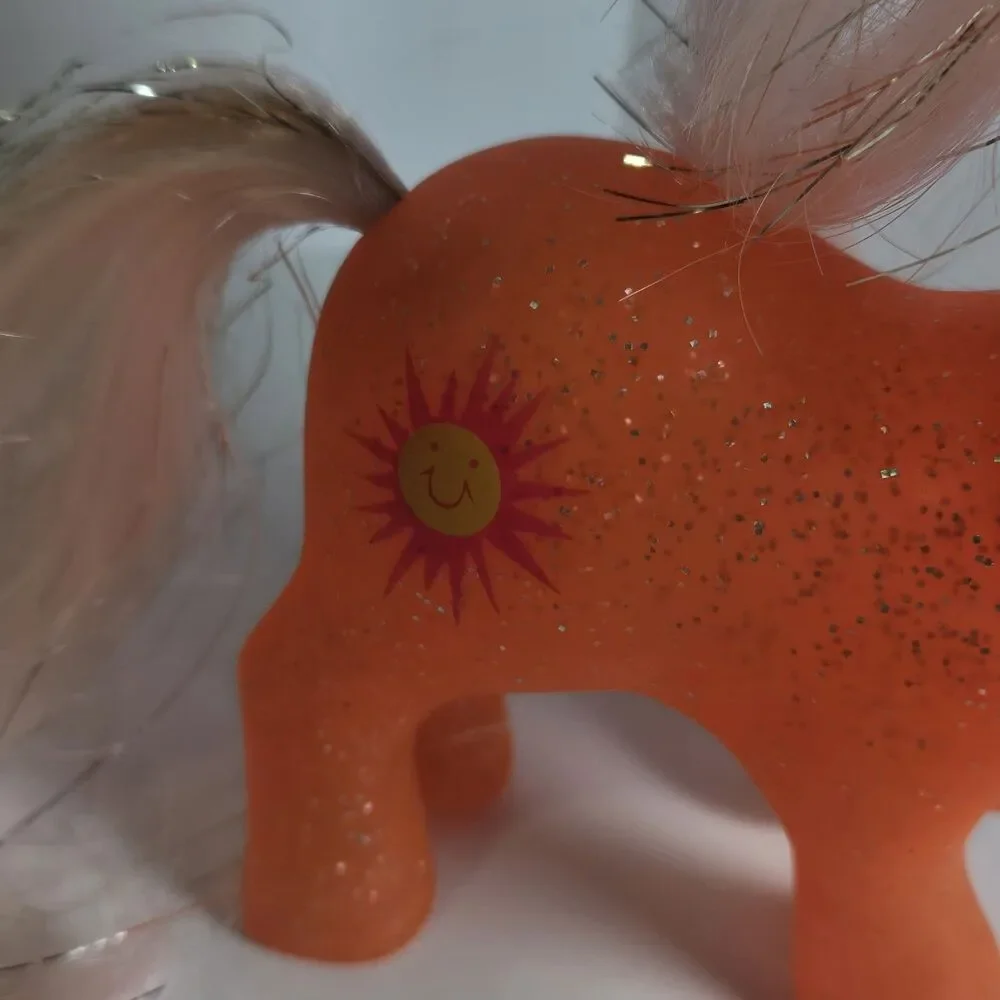 Vintage 1984 My Little Pony G1 Sunspot Sparkle Pony Hasbro Hong Kong w/ Comb